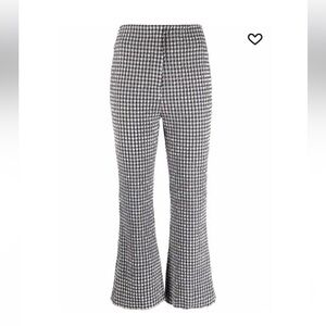 Nanushka gingham cropped kick-flare trousers